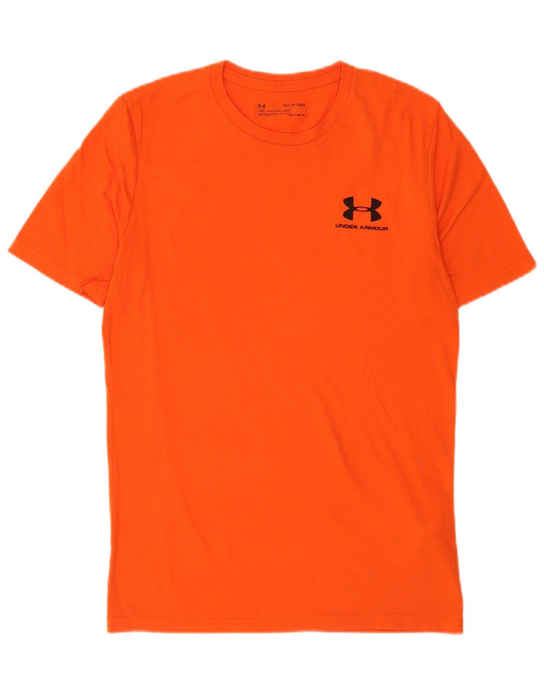Under Armour Heat Gear T-Shirt Top XS Homme Orange Coton