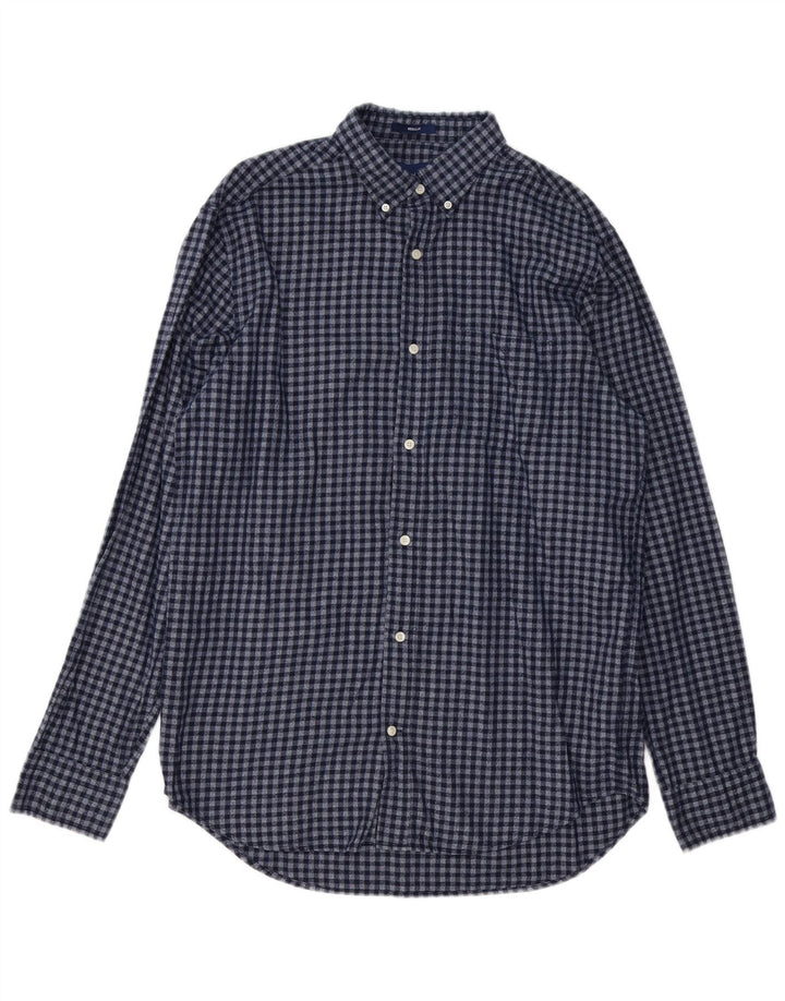 GANT Chemise en flanelle pour homme Taille 41/42 16 1/2 Grand Vichy bleu marine