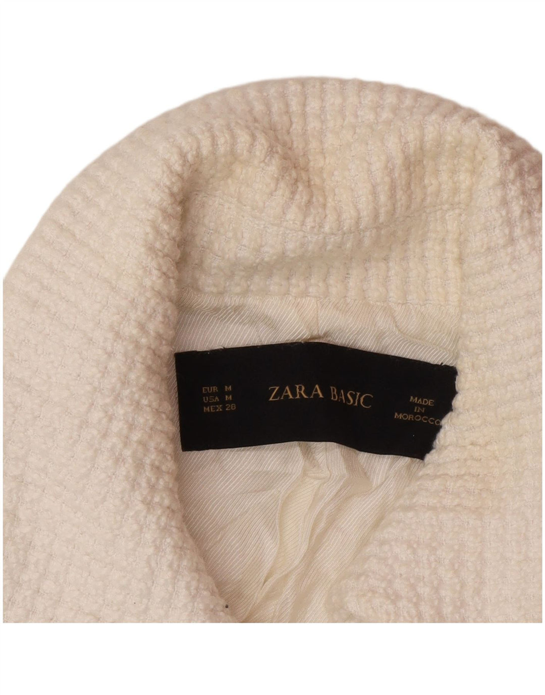 Zara Veste blazer à 1 bouton pour femme UK 12 Blanc moyen