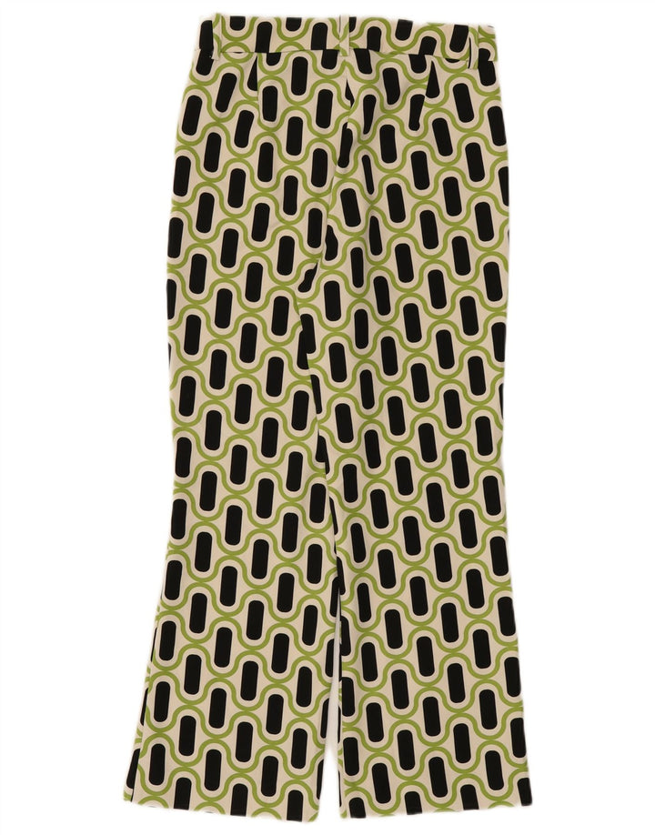 Pantalon décontracté Bootcut femme Zara moyen W28 L26 vert géométrique