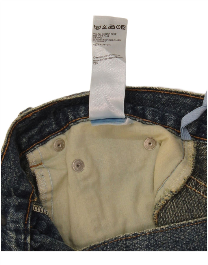 Marks & Spencer Jupe en jean pour femme UK 14 Medium W30 Bleu Coton