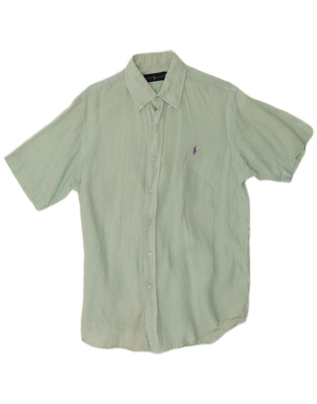Ralph Lauren Chemise à manches courtes pour homme en lin vert moyen