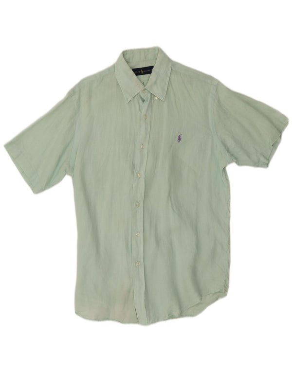 Ralph Lauren Chemise à manches courtes pour homme en lin vert moyen