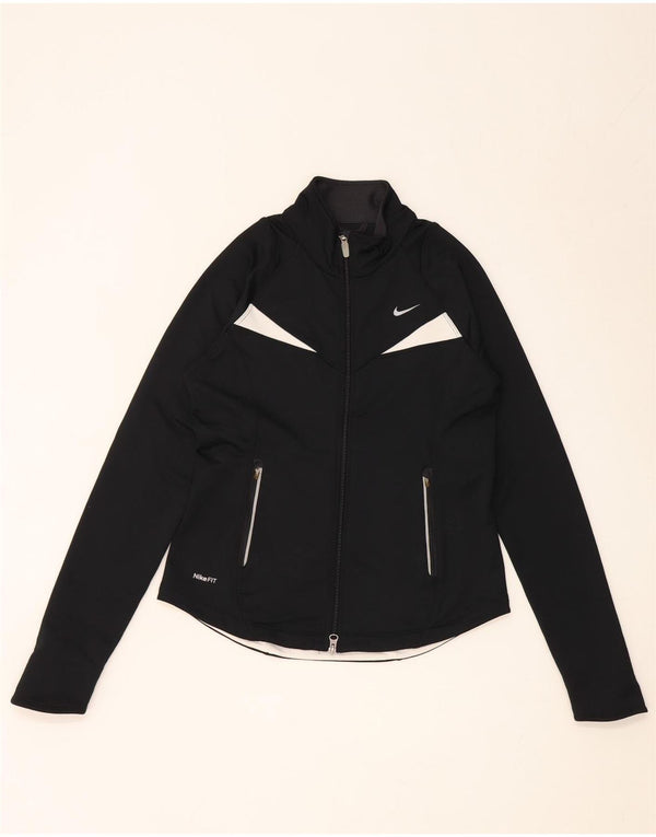Nike Veste de survêtement pour femme UK 10 Petit Noir Colorblock Polyester