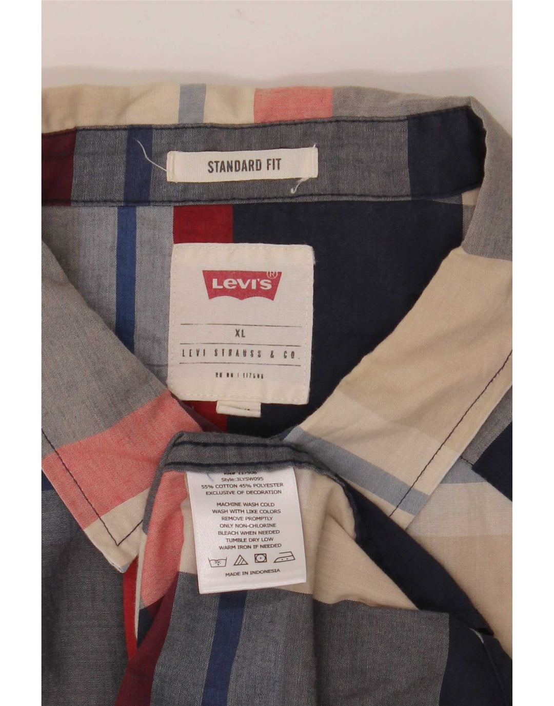 Levi's Chemise à Manches Courtes Standard Fit XL Homme Multicolore Carreaux Coton