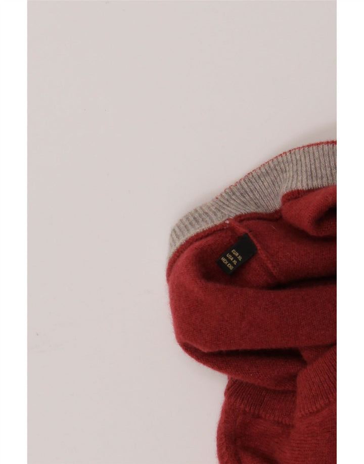 Massimo Dutti Pull col rond homme XL laine rouge