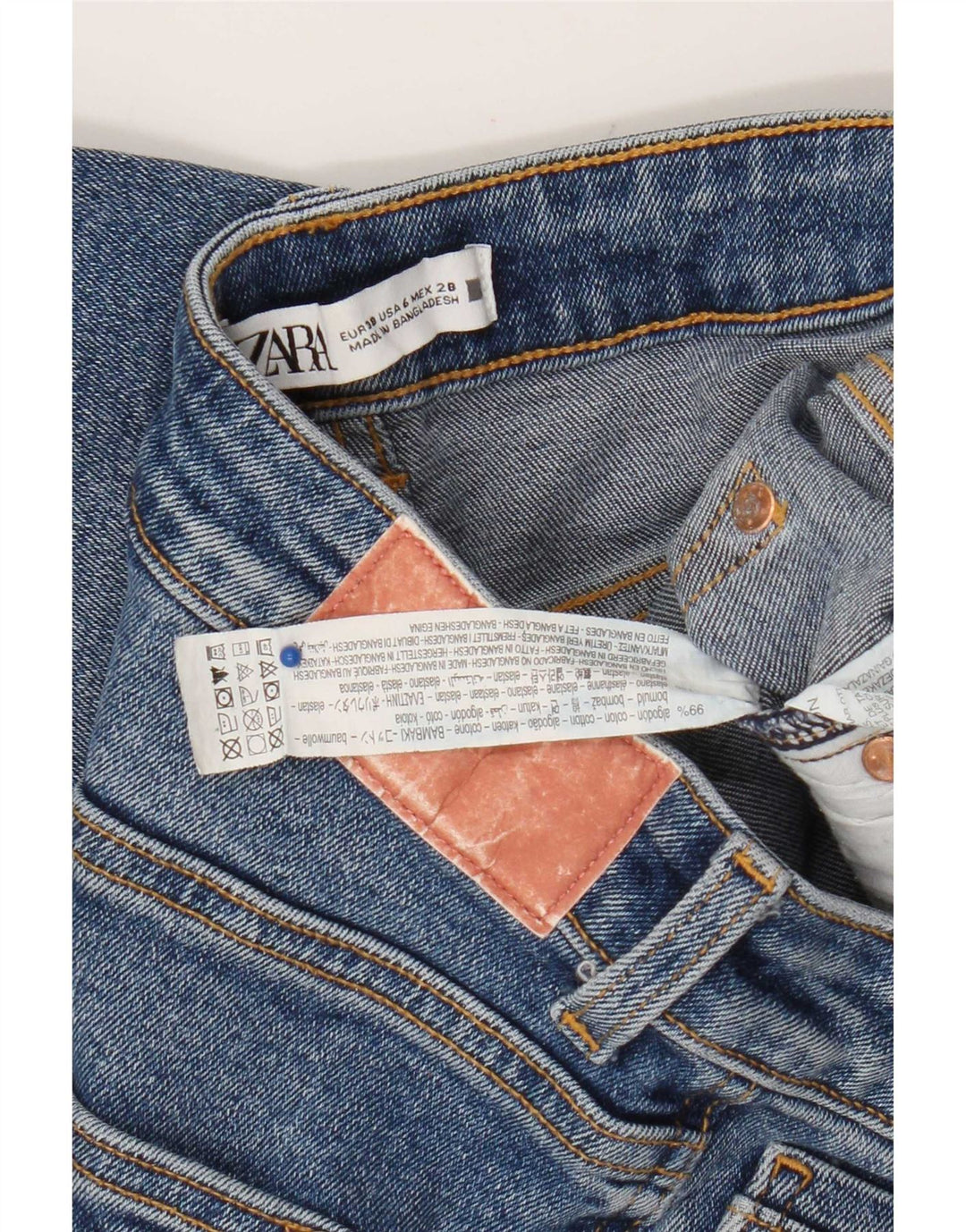 Zara Jeans Bootcut Femme EU 38 Small W28 L26 Bleu Coton