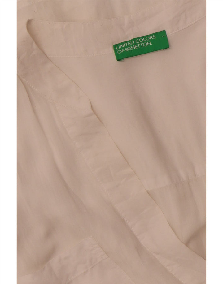 BENETTON Chemisier à manches longues pour femme UK 18 XL Blanc