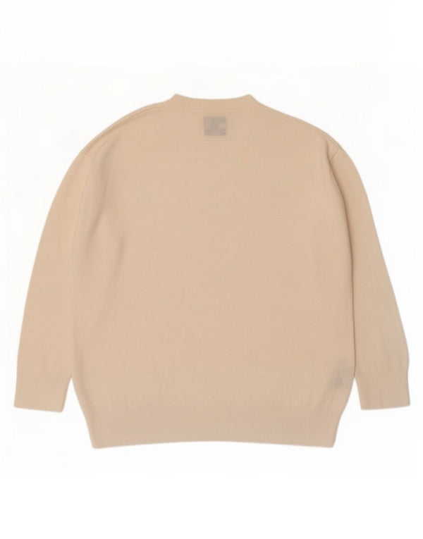 Massimo Dutti Mens Crew Neck Jumper Sweater XS Off White Viscose