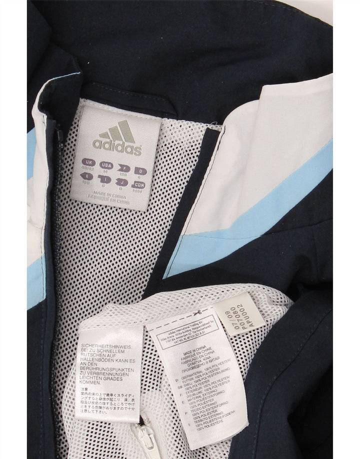 ADIDAS Veste de pluie Real Madrid pour homme UK 40/42 Bleu marine moyen Colourblock