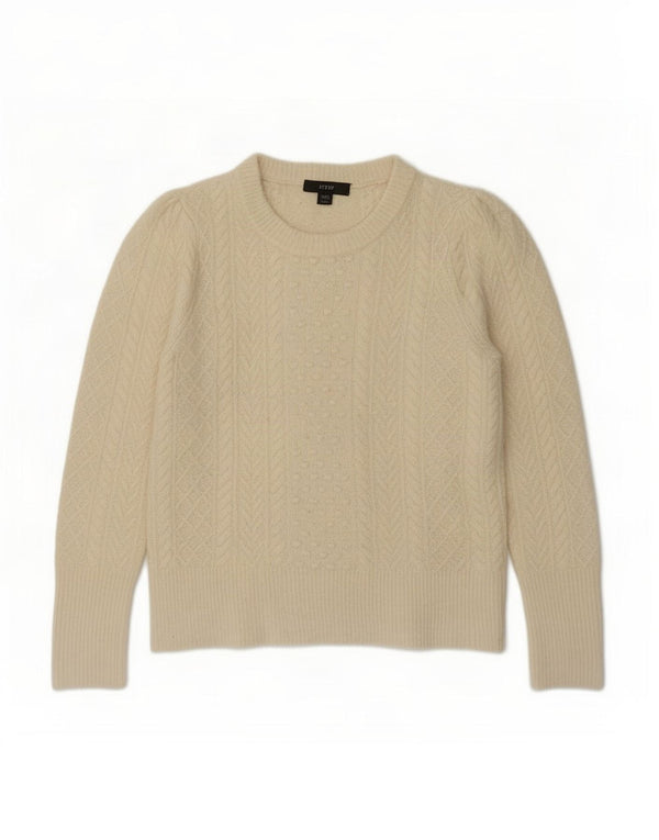 J. Crew Pull surdimensionné à col rond pour femme UK 2 2XS Blanc cassé