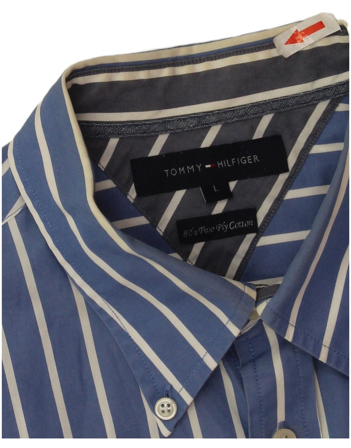 Tommy Hilfiger Chemise Homme Large Bleu Rayé Coton