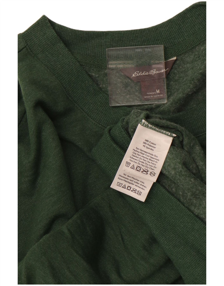 EDDIE BAUER Sweat-shirt pour femme UK 14 en coton vert moyen