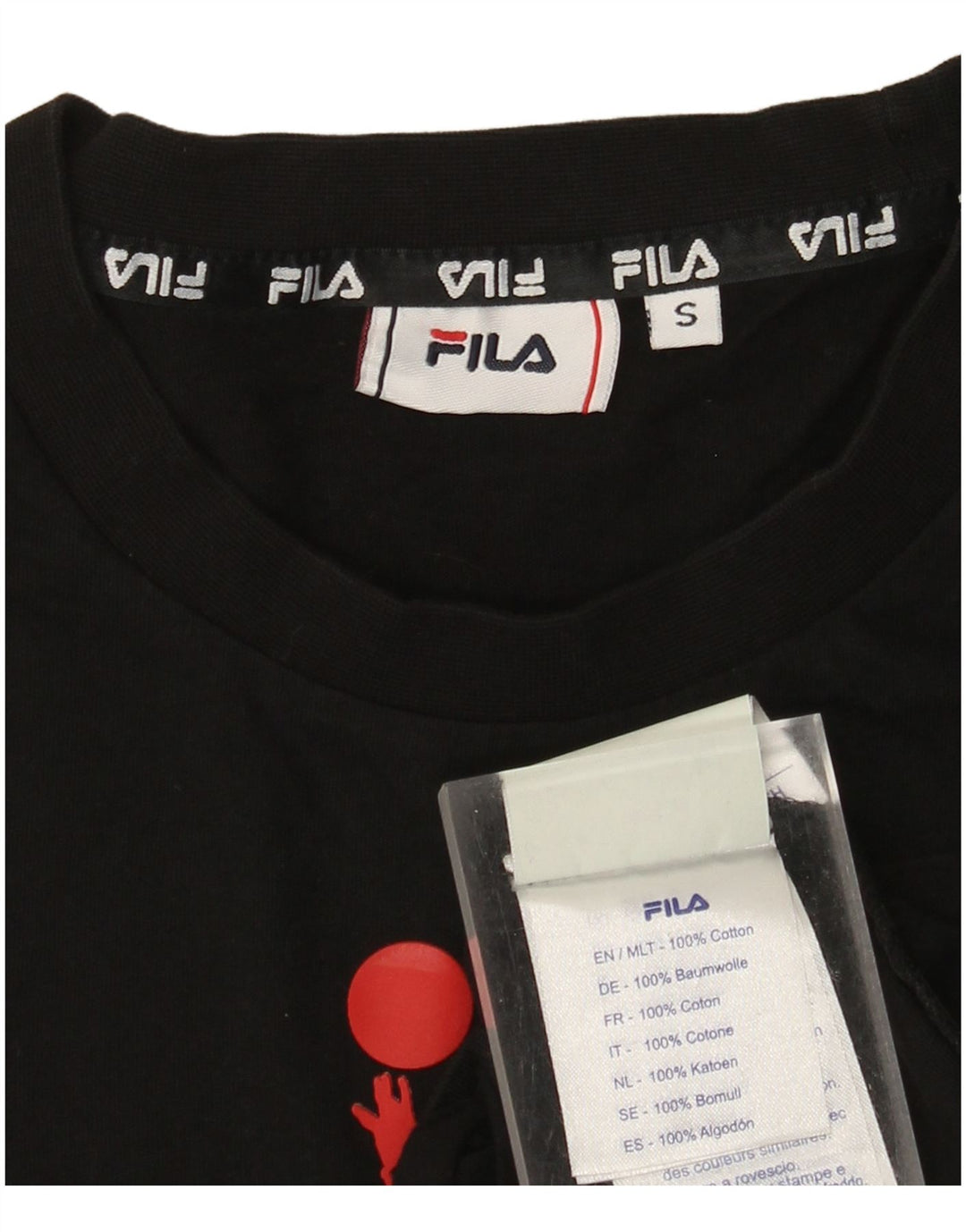 Fila T-Shirt Graphique Homme Petit Noir Coton