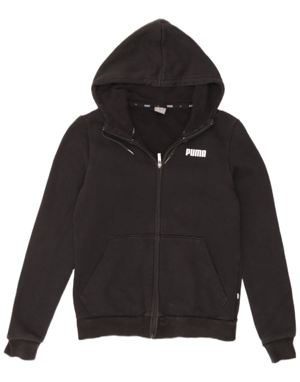 Puma Pull à capuche zippé pour femme UK 10 Small Noir Coton