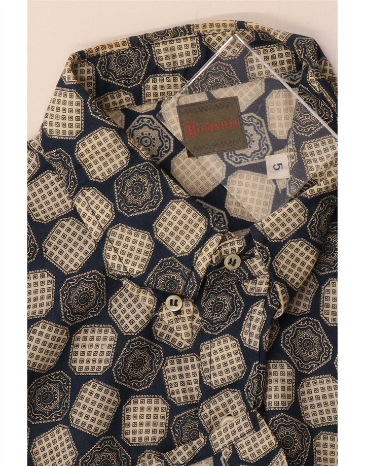 Boneville Chemise à manches courtes pour homme Grand bleu géométrique