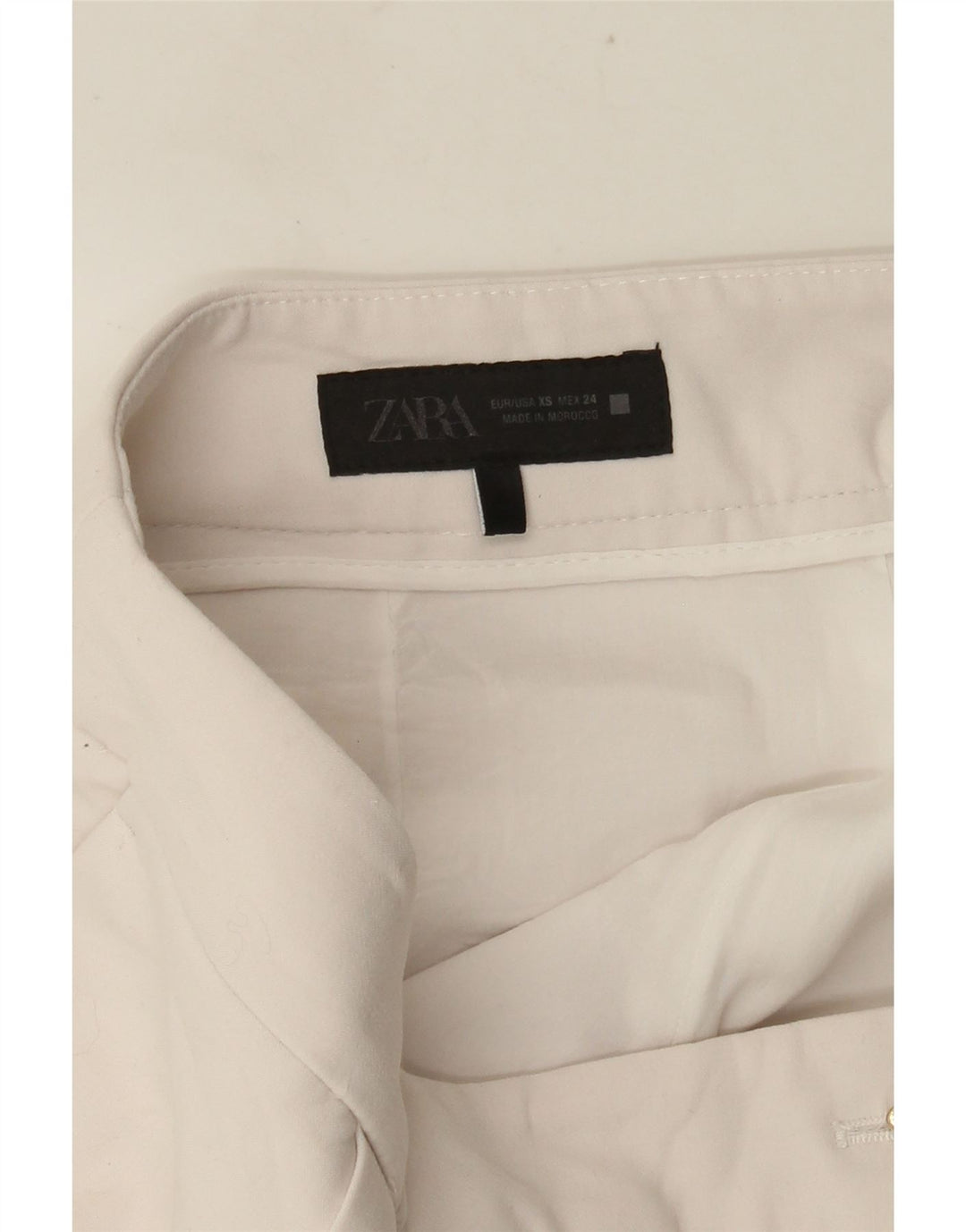 Zara Femme Jupe-short UK 6 XS W30 Blanc Viscose