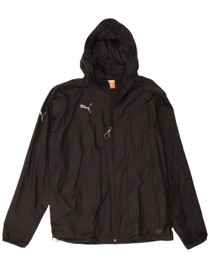 Puma Veste de pluie à capuche pour homme UK 40 Large Noir Nylon