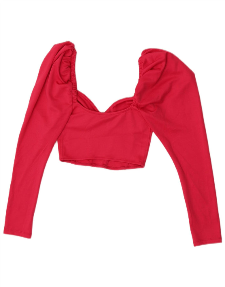 Zara Haut court à manches longues pour femme UK 8 Petit Rose