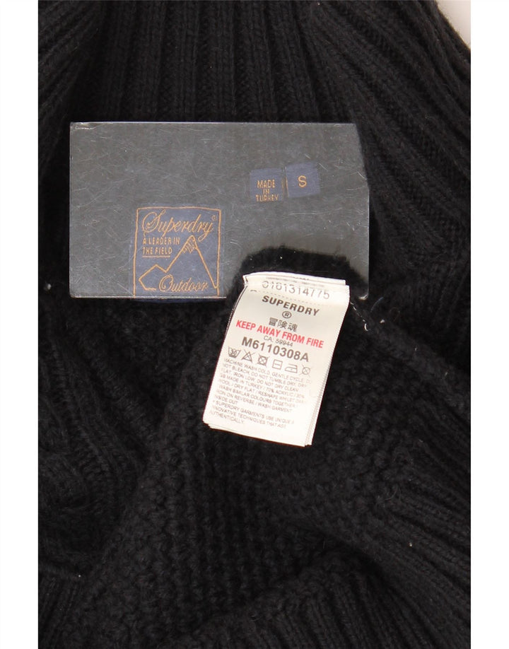 Superdry Pull à col zippé pour homme Petit Noir Acrylique