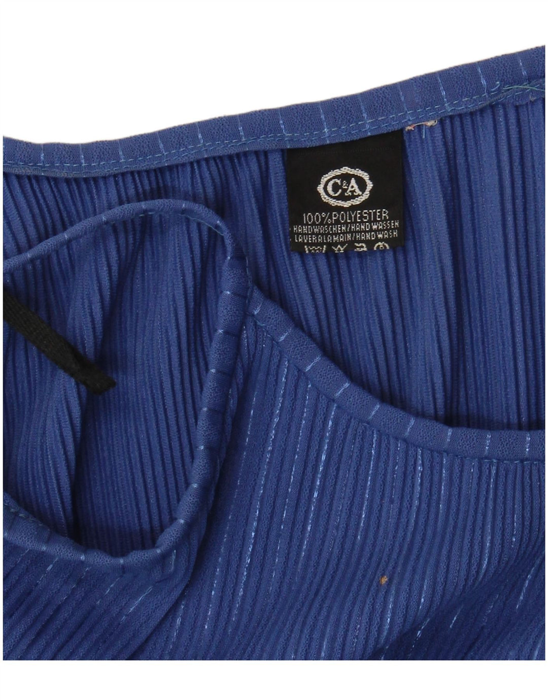 C&A Robe d'été pour femme UK 10 Small Bleu Rayé Polyester