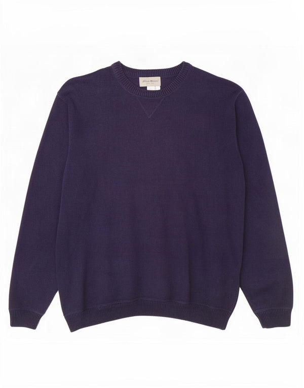 Eddie Bauer Pull col bateau pour homme XL en coton bleu marine