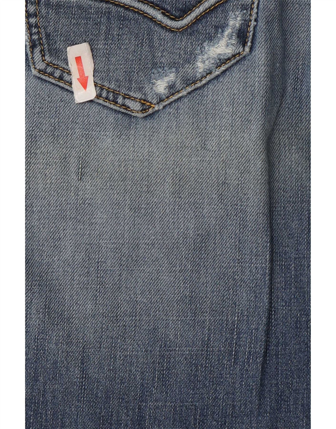 Gas Jean droit femme effet vieilli W30 L30 bleu coton