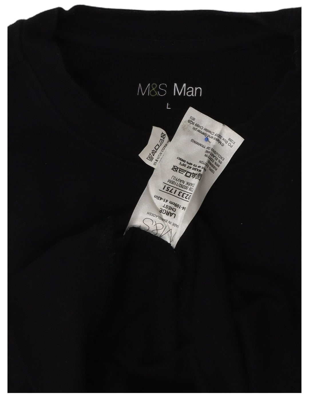 Marks & Spencer Sweat-shirt pour homme en coton bleu marine Taille L