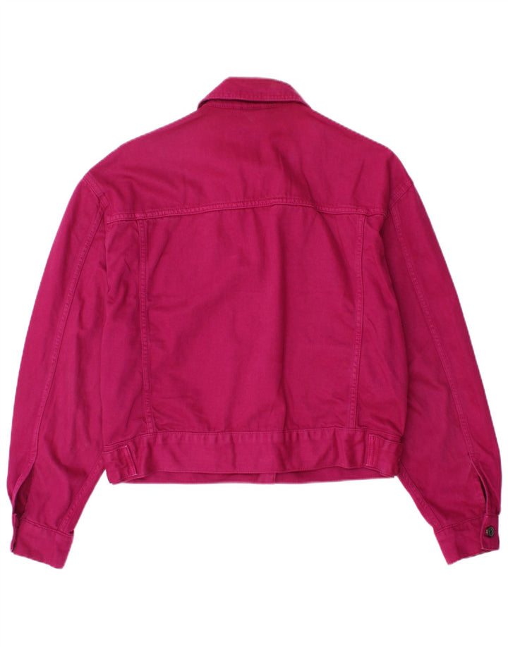 TOPSHOP Veste en Jean Oversize Femme UK 6 XS Rose Coton