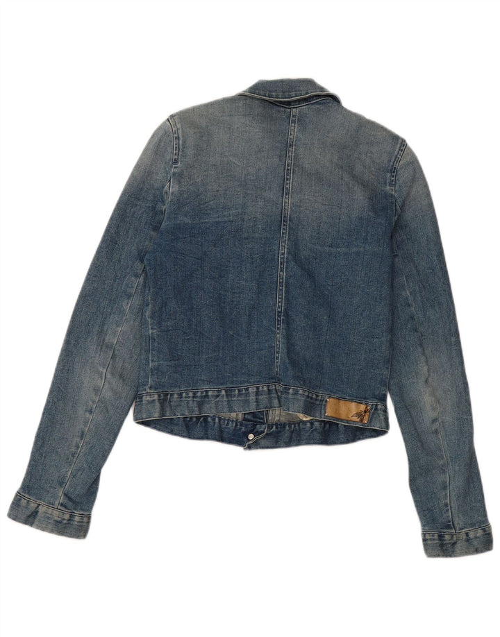 veste en denim crop femme vintage IT 40 petit coton bleu
