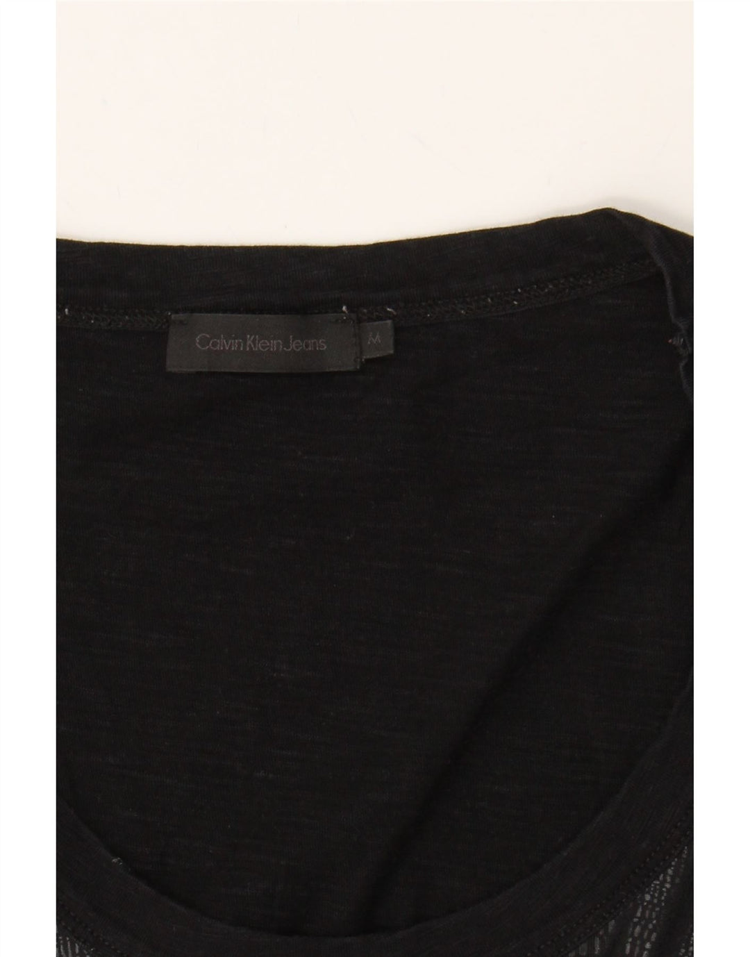 CALVIN KLEIN JEANS Womens T-Shirt Top UK 12 Medium Black Vintage Calvin Klein Jeans and Second-Hand Calvin Klein Jeans from Messina Hembry 