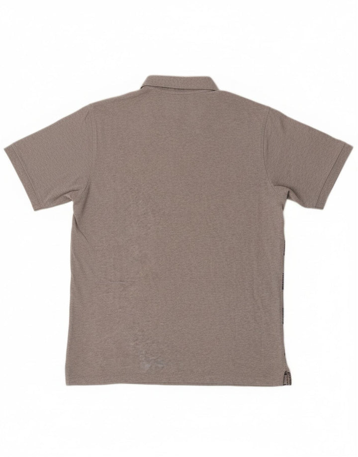 Reebok Polo Homme Gris Moyen Rayé Coton