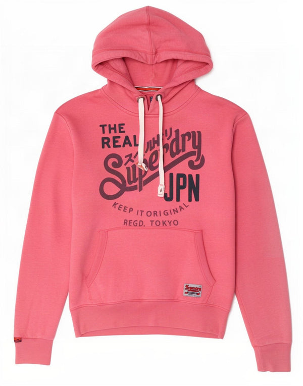 Superdry Pull à capuche graphique pour femme UK 20 2XL Rose Coton