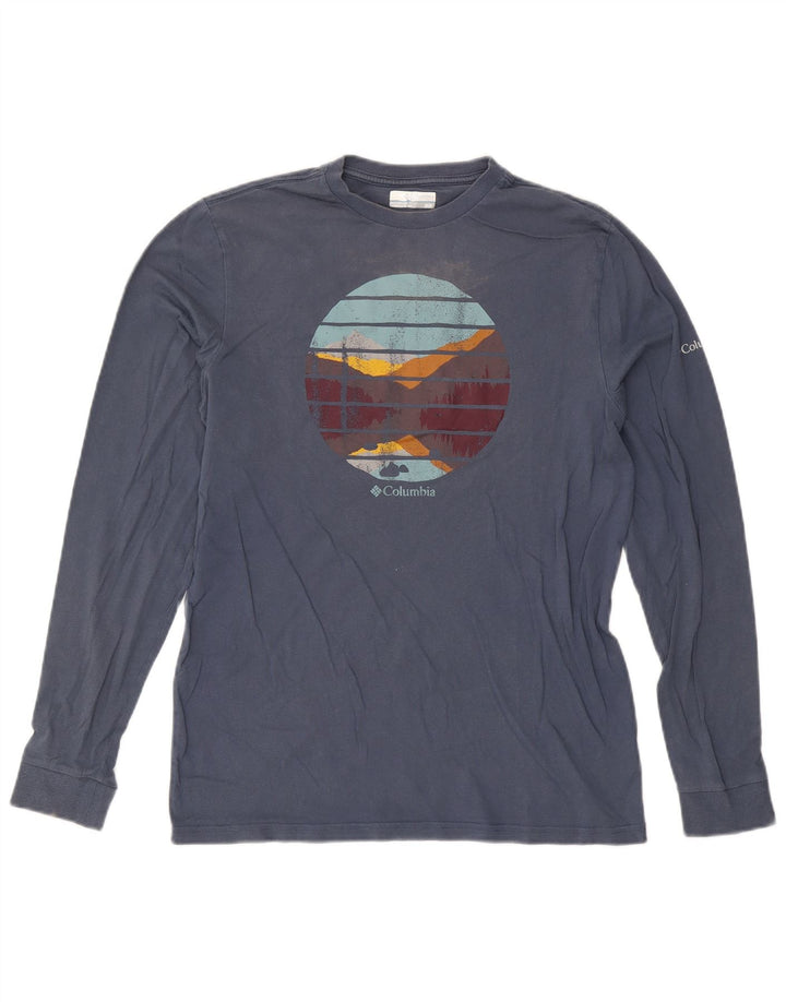 Columbia Haut Graphique à Manches Longues Homme Bleu Moyen Coton