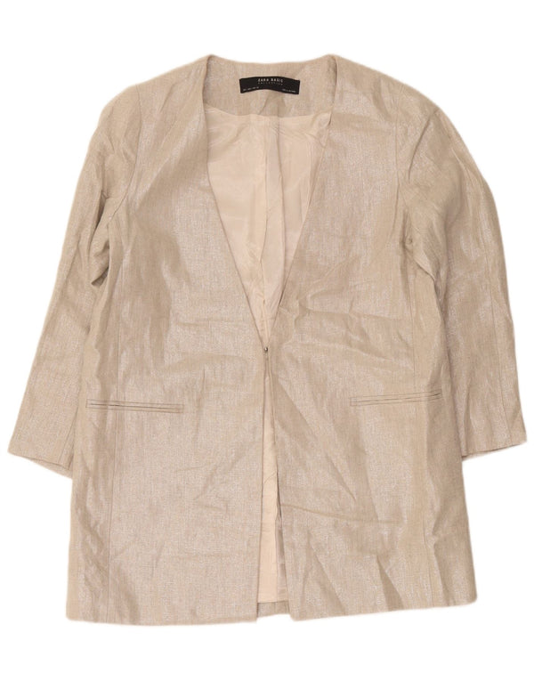 Zara Veste blazer à manches 3/4 pour femme UK 14 Large Gris