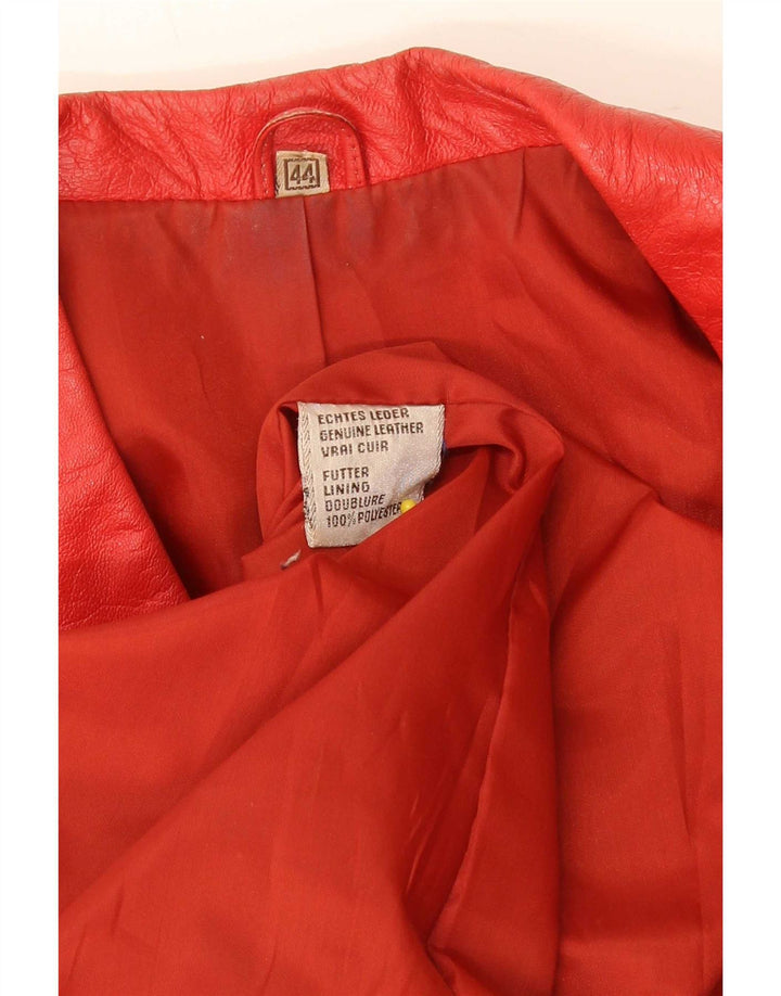 vintage Homme 2 Boutons Veste Blazer En Cuir EU 44 XL Rouge