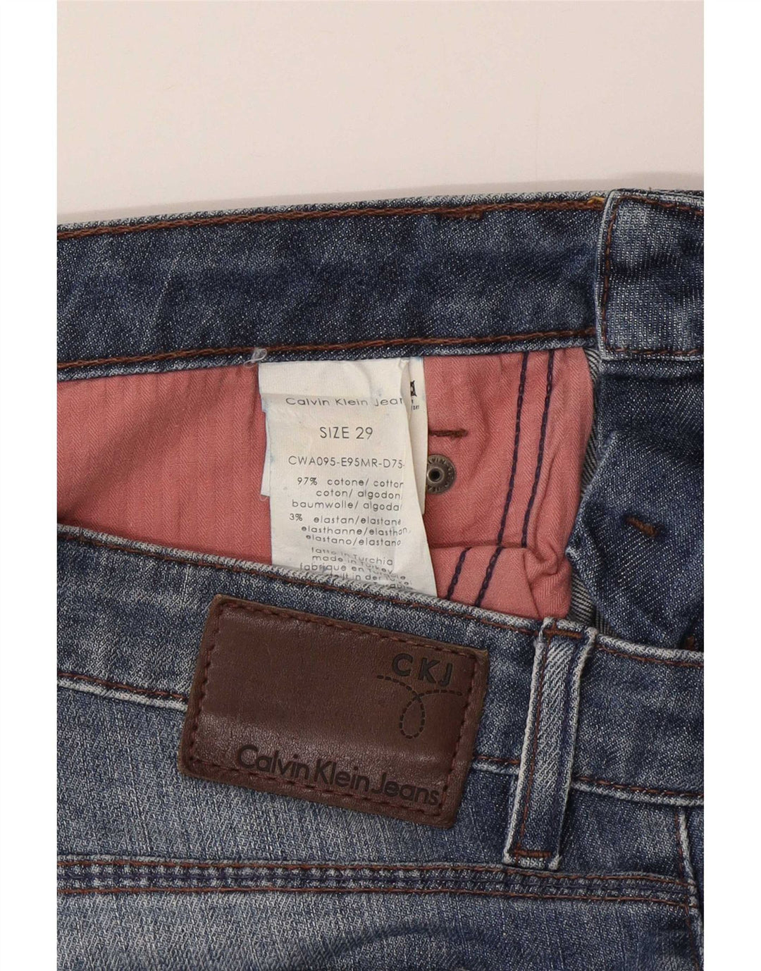 Calvin Klein Jean Slim Femme W29 L33 Bleu Coton