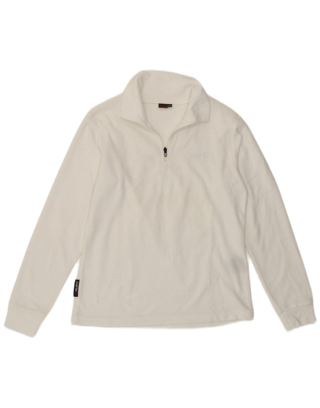 Invicta Pull polaire à col zippé pour femme UK 14 Polyester blanc moyen