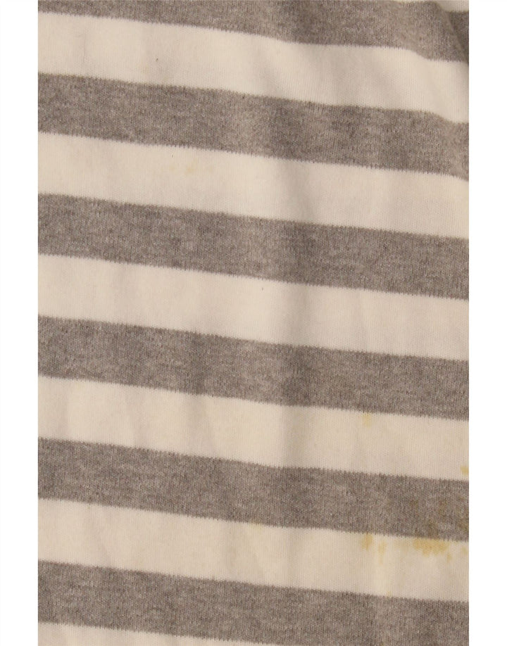 HOBBS Haut Femme Manches 3/4 UK 14 Grand Coton Rayé Gris