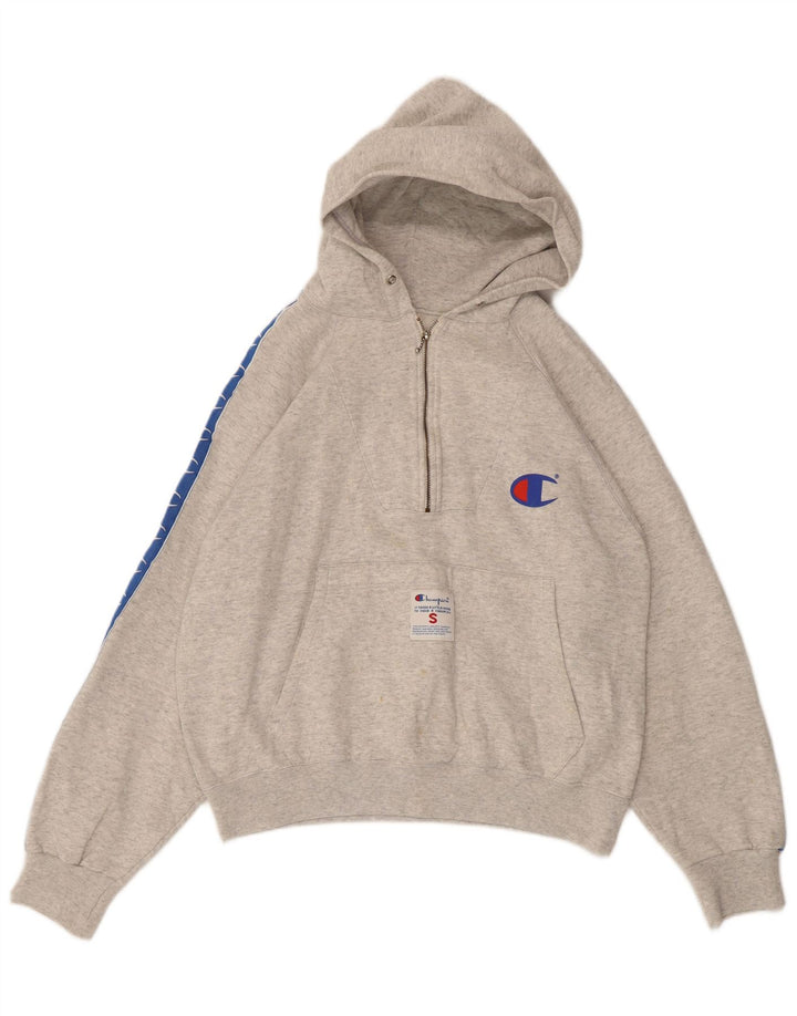 CHAMPION Pull à capuche graphique surdimensionné pour femme UK 10 Petit Gris