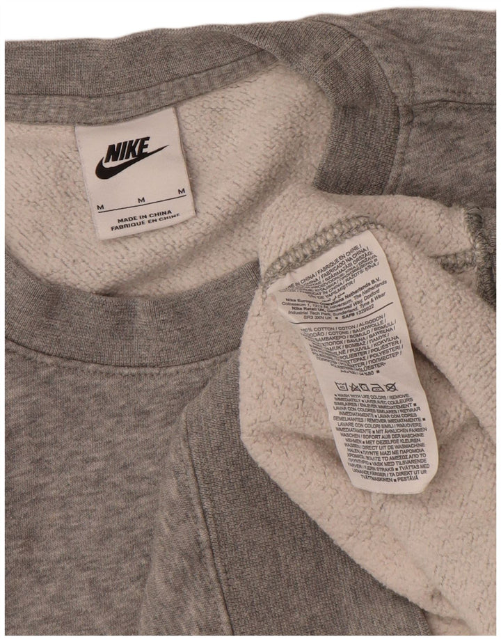 Nike Sweat-shirt surdimensionné pour femme UK 14 Gris moyen en coton moucheté