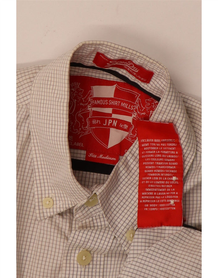 Superdry Chemise à manches courtes pour homme en coton à carreaux blanc cassé moyen