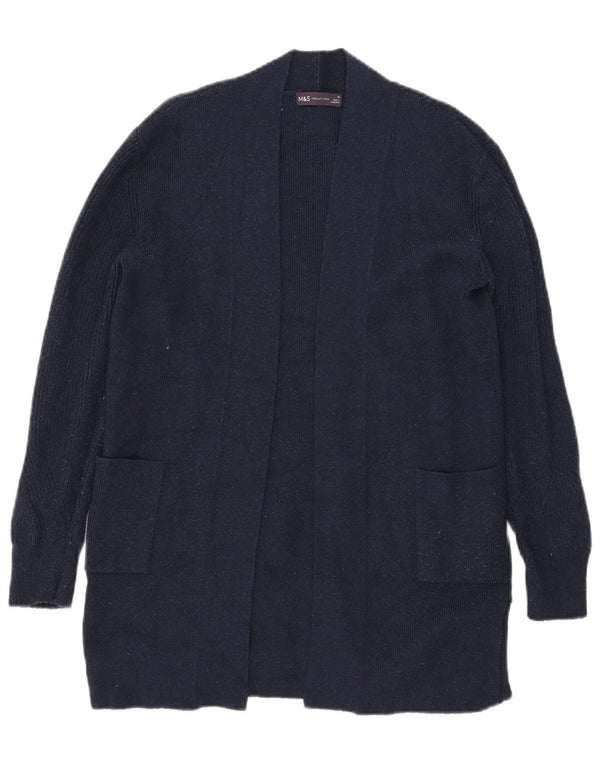 Marks & Spencer Pull cardigan ouvert long pour femme UK 10 Small Bleu marine