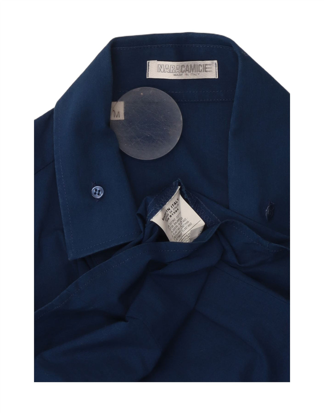 NARACAMICIE Chemise Manches Courtes Homme Bleu Moyen Coton