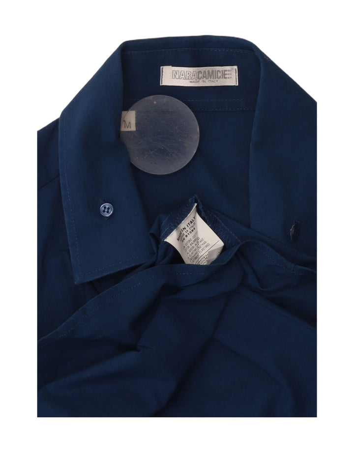 NARACAMICIE Chemise Manches Courtes Homme Bleu Moyen Coton