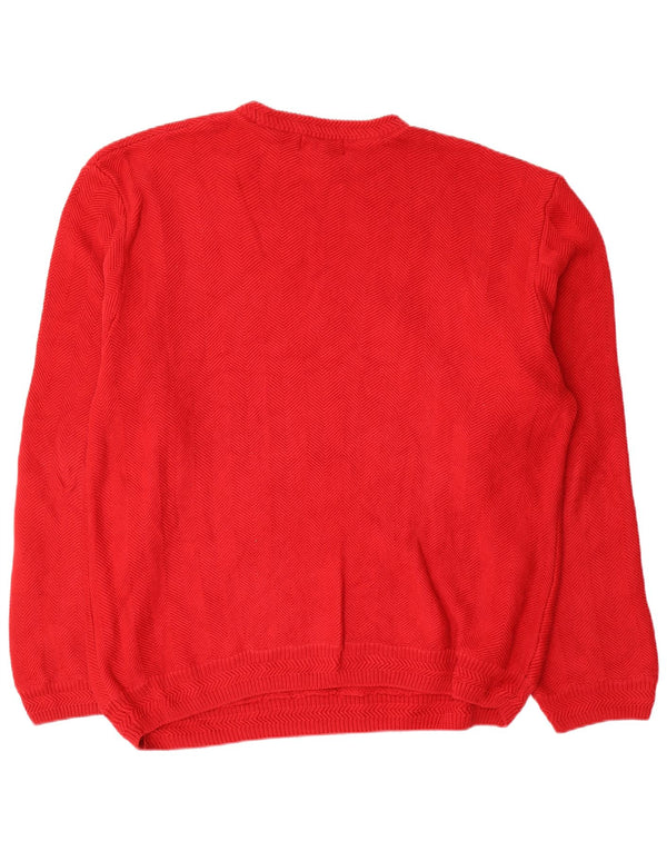 Chaps Pull col rond pour homme 2XL Rouge à chevrons en coton