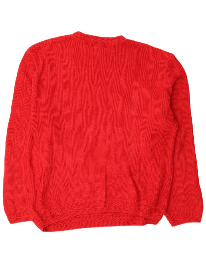 Chaps Pull col rond pour homme 2XL Rouge à chevrons en coton