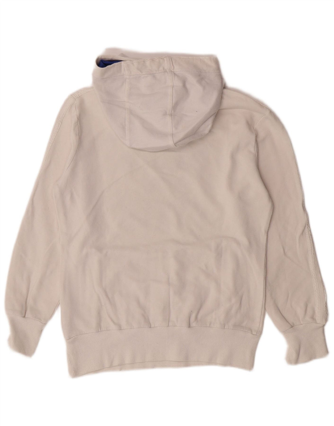 ADIDAS Pull à capuche graphique pour femme UK 12 en coton blanc moyen