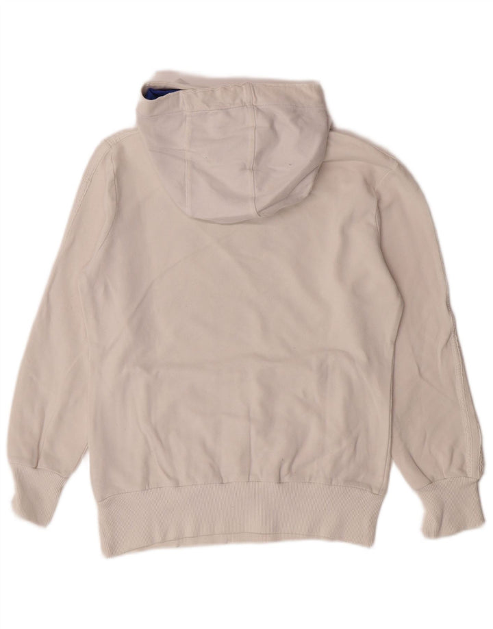 ADIDAS Pull à capuche graphique pour femme UK 12 en coton blanc moyen