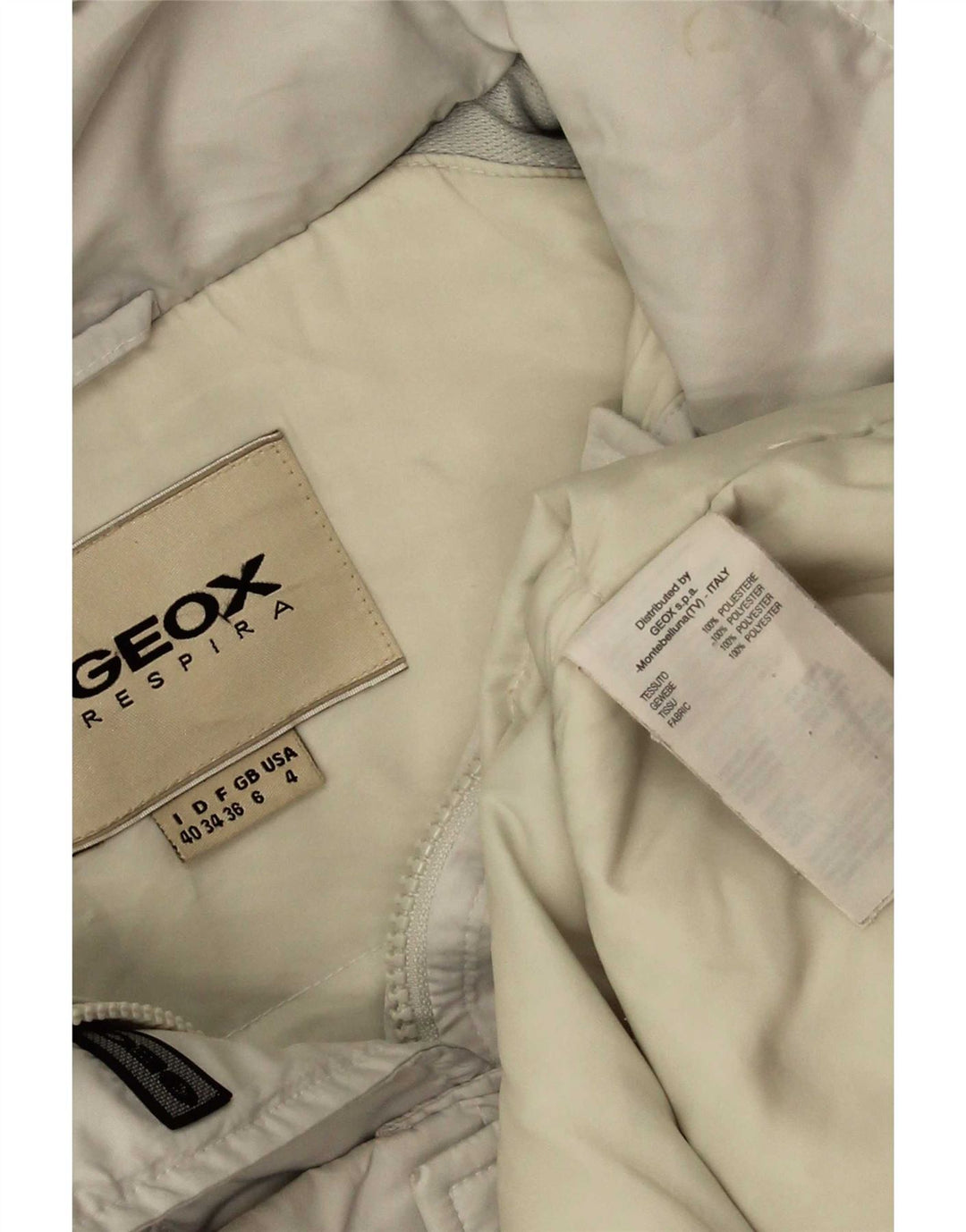 Geox Veste matelassée surdimensionnée à capuche pour femme UK 6 XS Blanc Polyester
